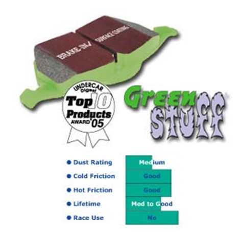 EBC Brakes Greenstuff 2000 Series Front Sports Pads Jaguar X-Type Front 11.8 and Rear 11 Inches 01-09